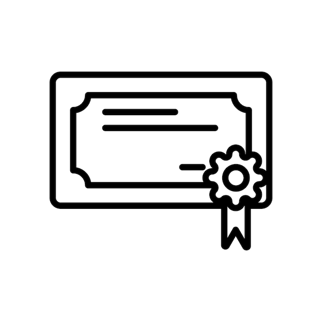 Certificate sign symbol vector