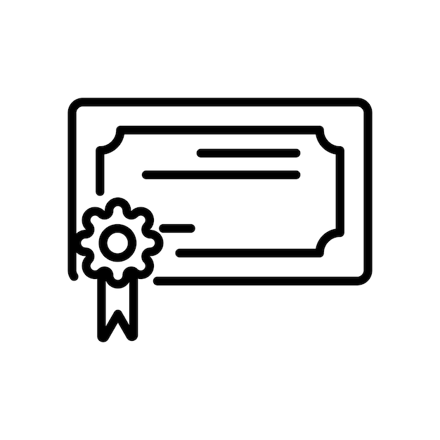 Certificate sign symbol vector