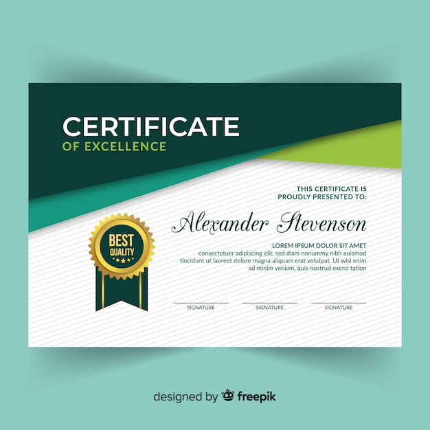 Vector certificate template in abstract style