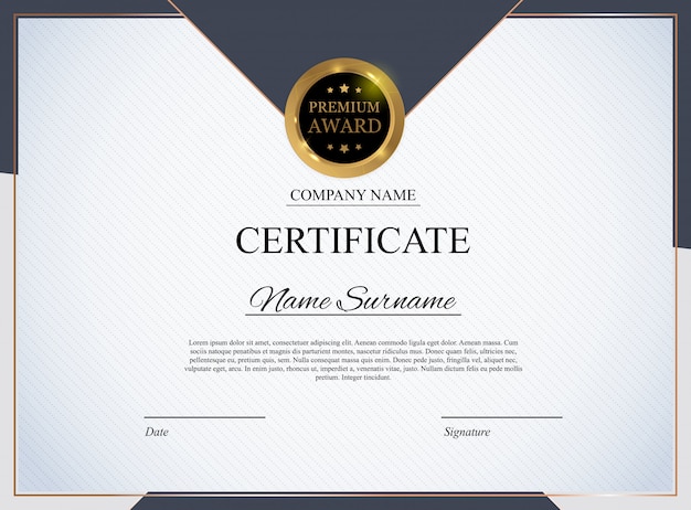 Certificate template. award diploma design blank.