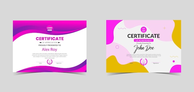 Certificate template awards diploma background vector modern value design and luxurious elegant