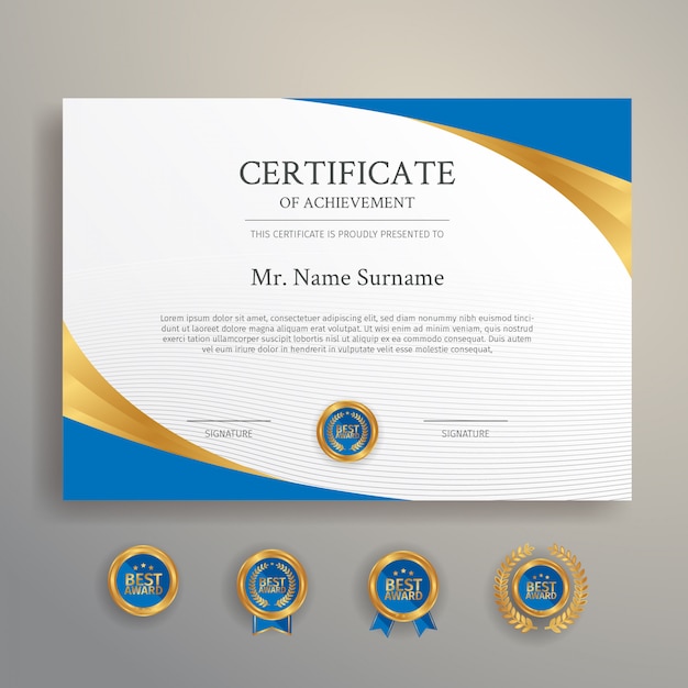 Certificate template and decoration border for business and education document