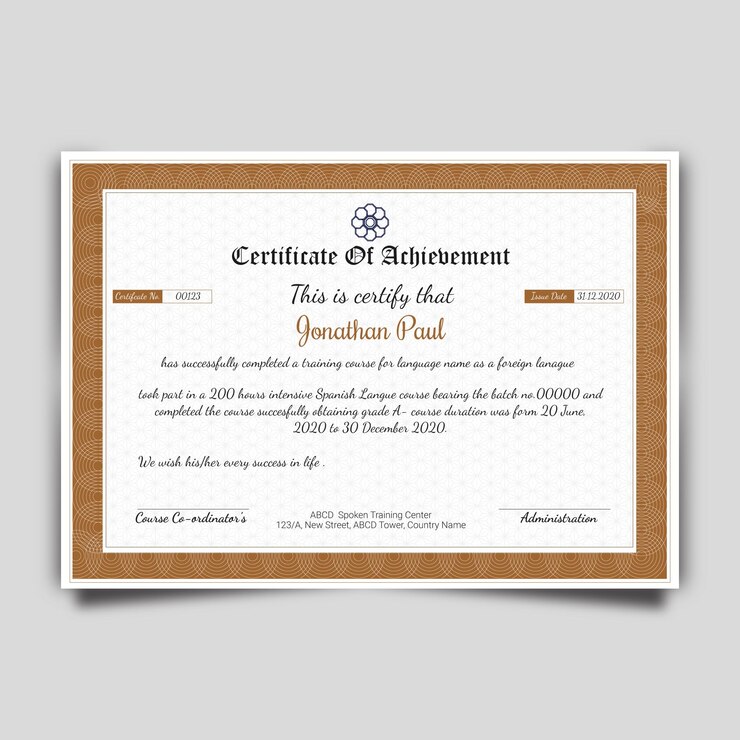 Certificate template design Free Vector