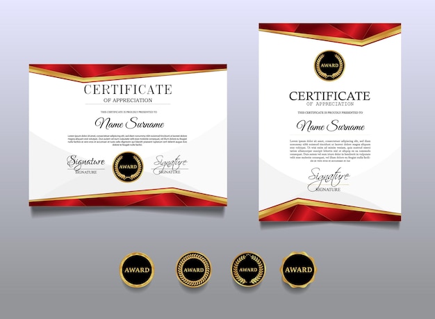 Certificate template design with elegant color