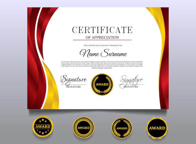 Certificate template design with elegant color