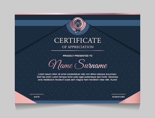 Certificate template design with luxury golden element