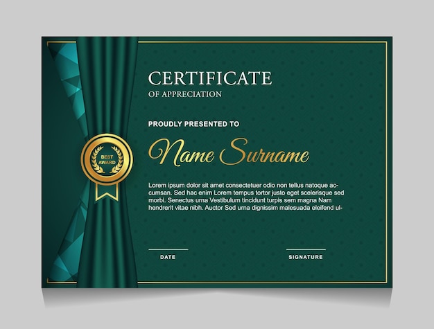 Certificate template design with luxury modern shapes