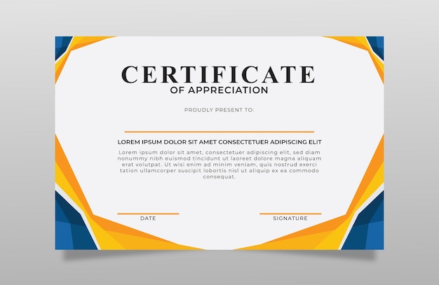 Certificate template design