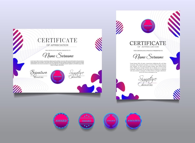 Certificate template design