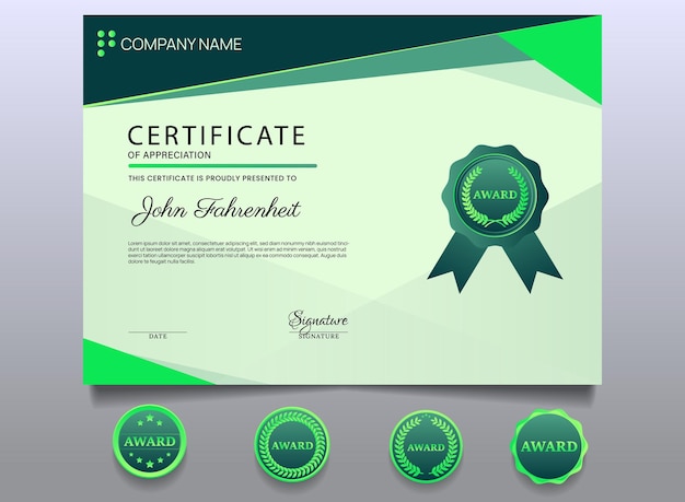 Vector certificate template design