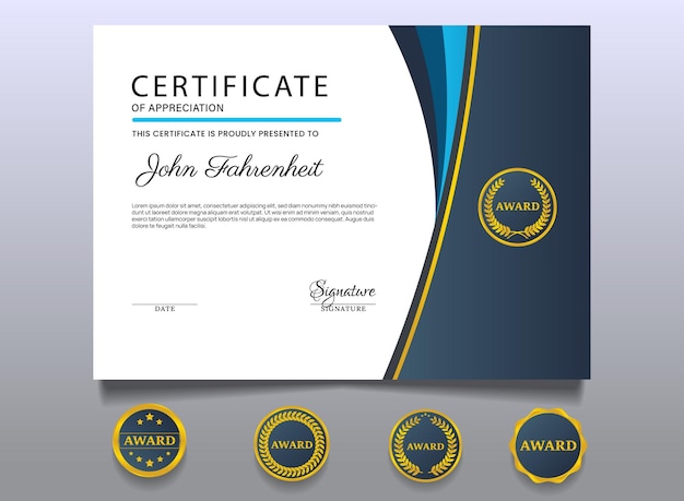 Certificate template design