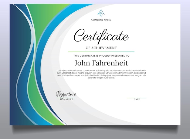 Vector certificate template design