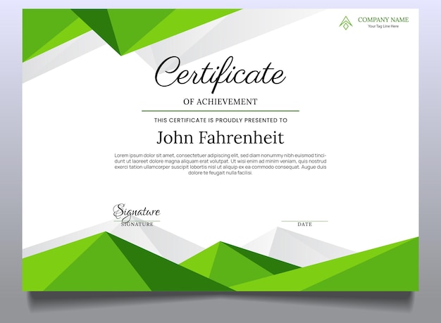 Vector certificate template design