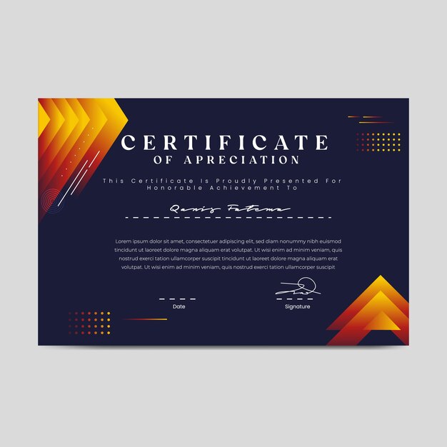 Certificate template design