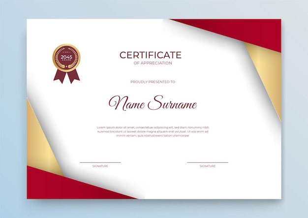 Modello di certificato. diploma di design moderno o buono regalo. illustrazione vettoriale