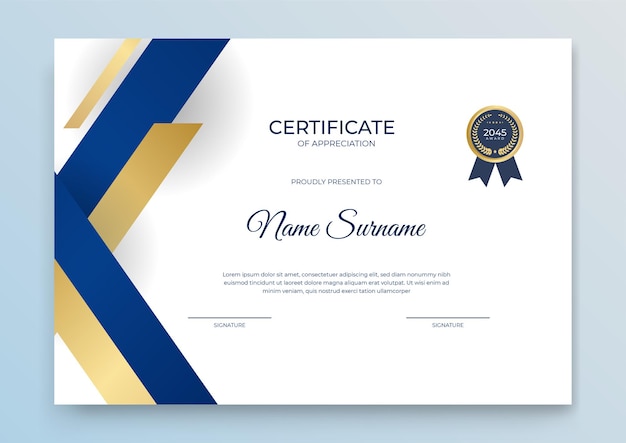 Certificate template. Diploma of modern design or gift certificate. Vector illustration