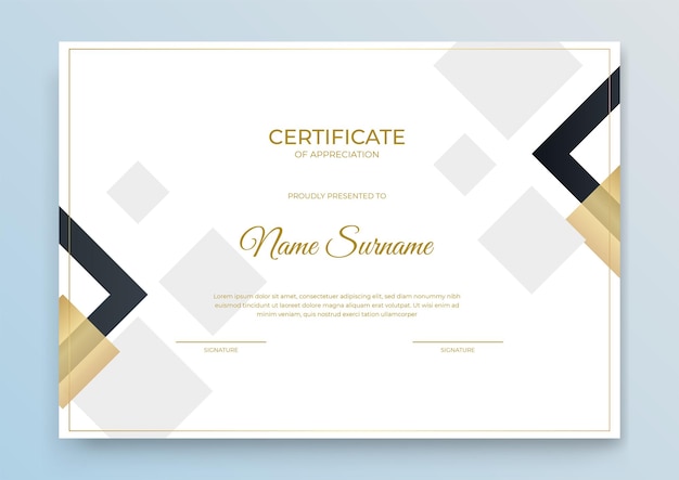 Certificate template. Diploma of modern design or gift certificate. Vector illustration