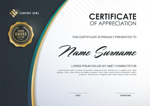 Vector certificate template diploma of modern design or gift certificate vector illustration