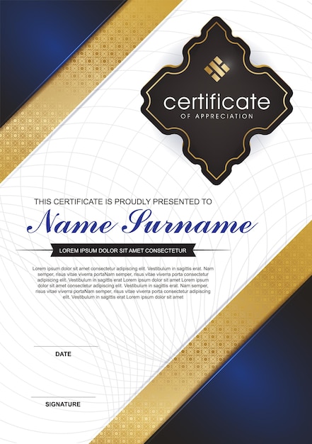 Certificate template diploma of modern design or gift certificate vector illustration