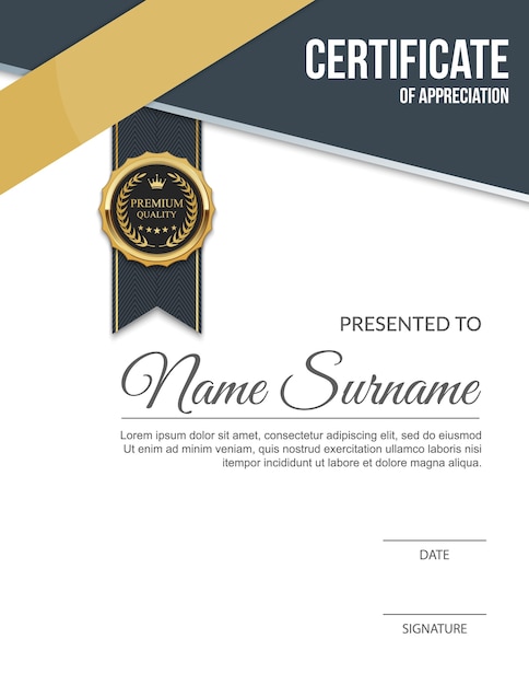 Vector certificate template diploma