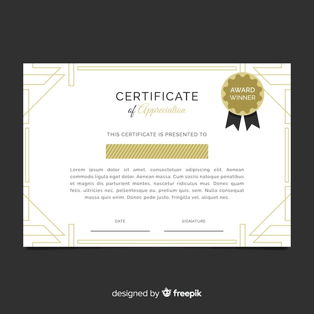 Vector certificate template in flat design