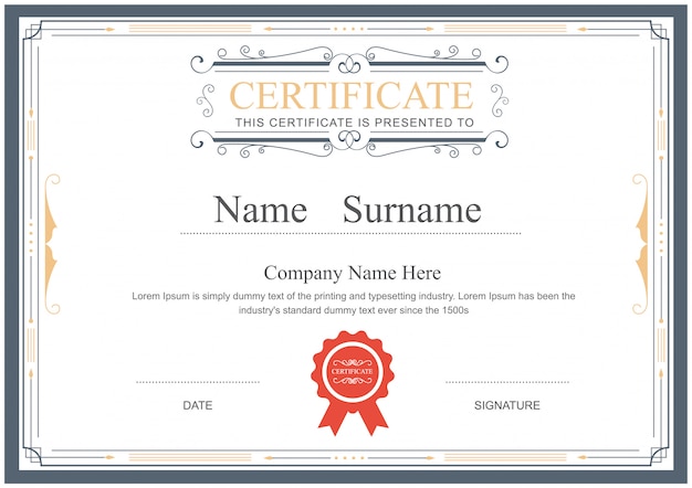 Vector certificate template flourishes elegant vector