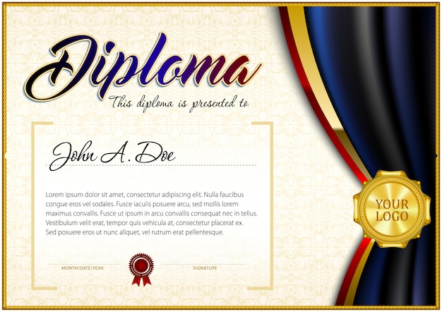 Certificate template in gradient polygonal style.