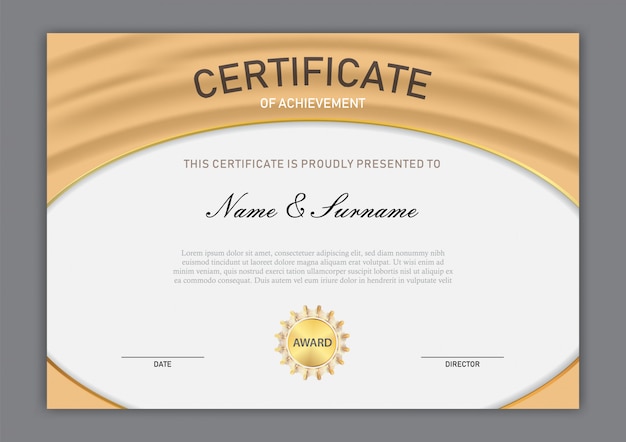 Vector certificate template luxury design with text element, diploma