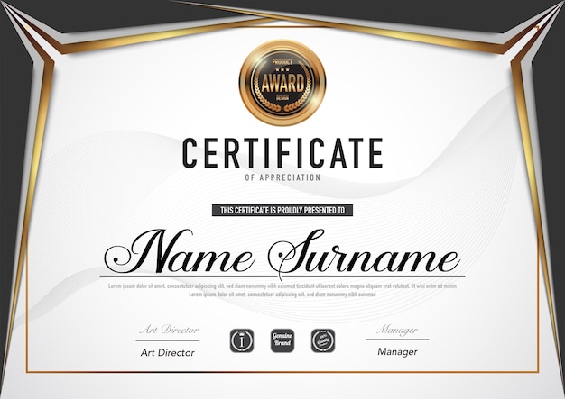 Certificate template luxury and diploma style.