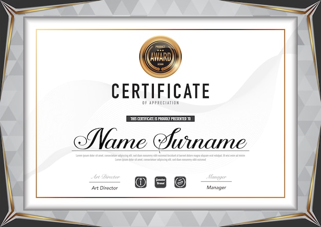 Certificate template luxury and diploma style.
