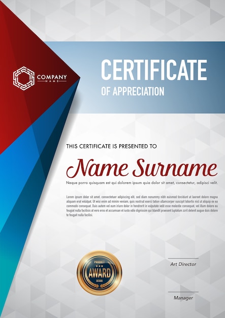 Certificate template luxury and diploma style.