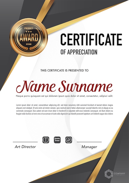 Vector certificate template luxury and diploma style.