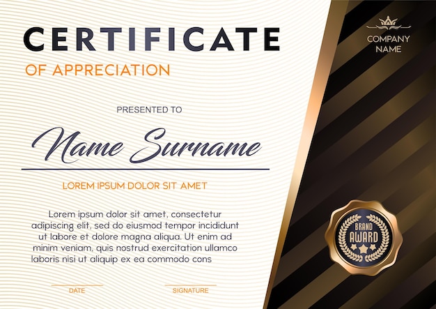 Certificate template luxury and diploma stylevector illustration eps10