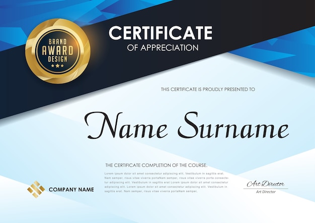 certificate template  luxury 