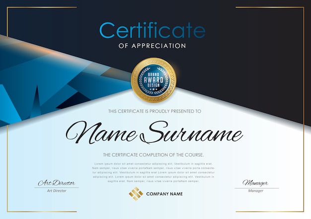 Vector certificate template  luxury