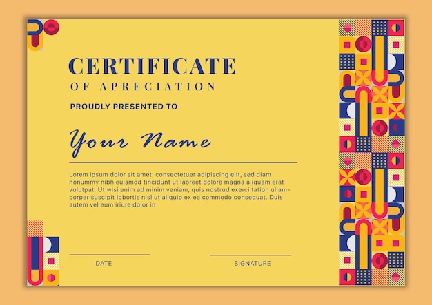 Certificate template Profesional