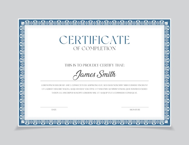 certificate template vector blank design diploma certificates business training achievement