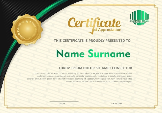 certificate template with circular angel and line ornament modern patterndiploma