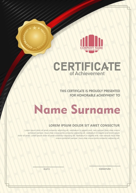 certificate template with circular angel and line ornament modern patterndiploma