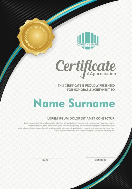 certificate template with circular angel and line ornament modern patterndiploma