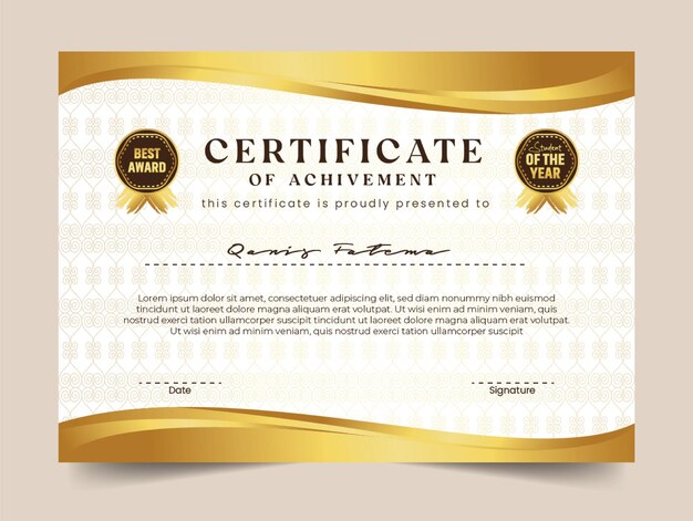 Certificate template with elegant design