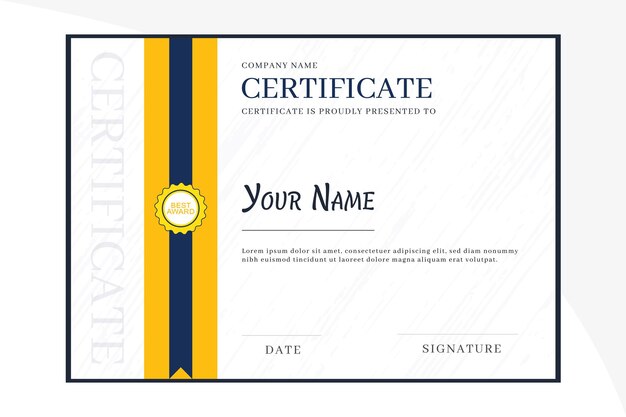 Vector certificate template with elegant elements