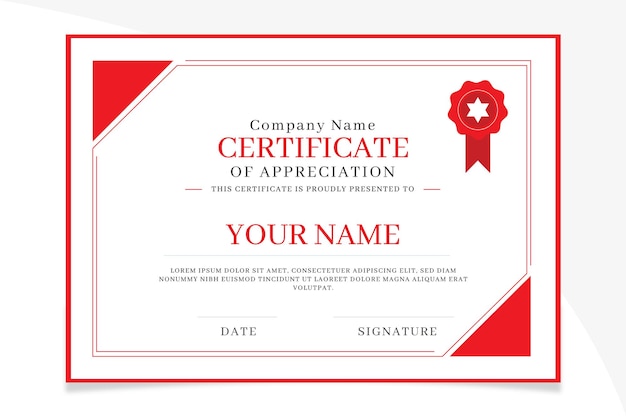 Vector certificate template with elegant elements