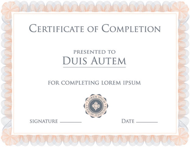 Certificate template with logo