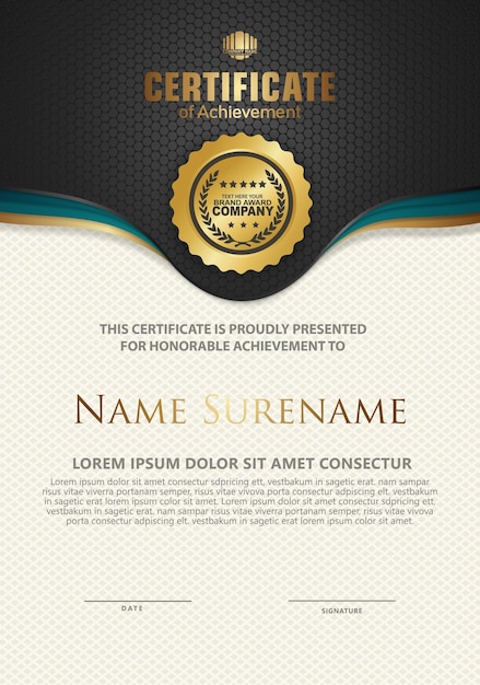 Certificate template with luxury and elegant texture modern pattern background