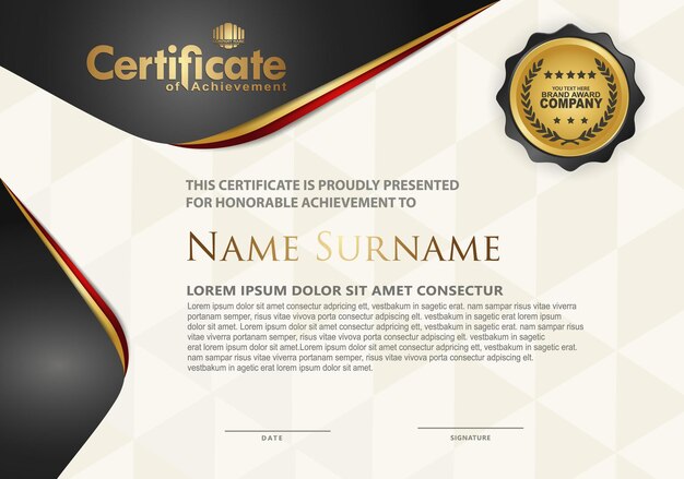 Certificate template with luxury and elegant texture modern pattern diploma vector illustration