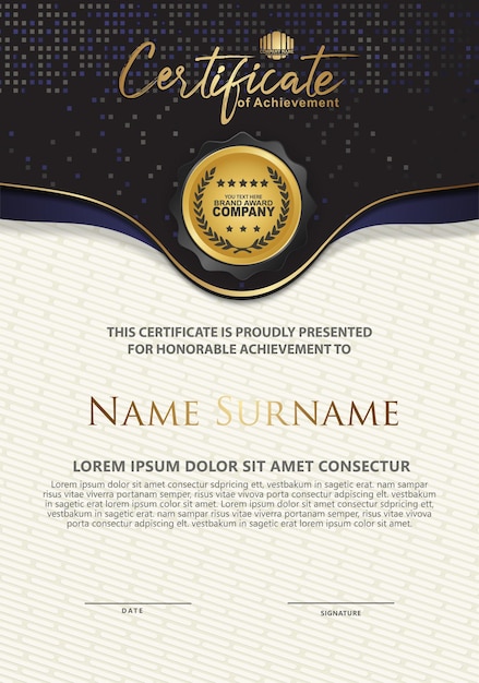 Certificate template with luxury and elegant texture modern pattern diploma Vector illustration