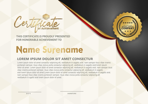 Certificate template with luxury and elegant texture modern pattern diploma Vector illustration