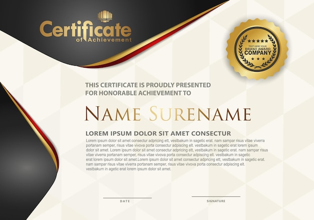 Certificate template with luxury and elegant texture modern pattern diploma Vector illustration