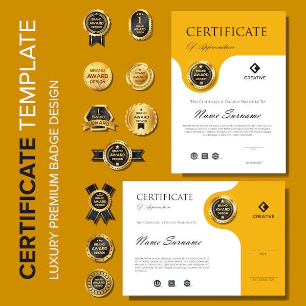 Certificate template with luxury and modern background